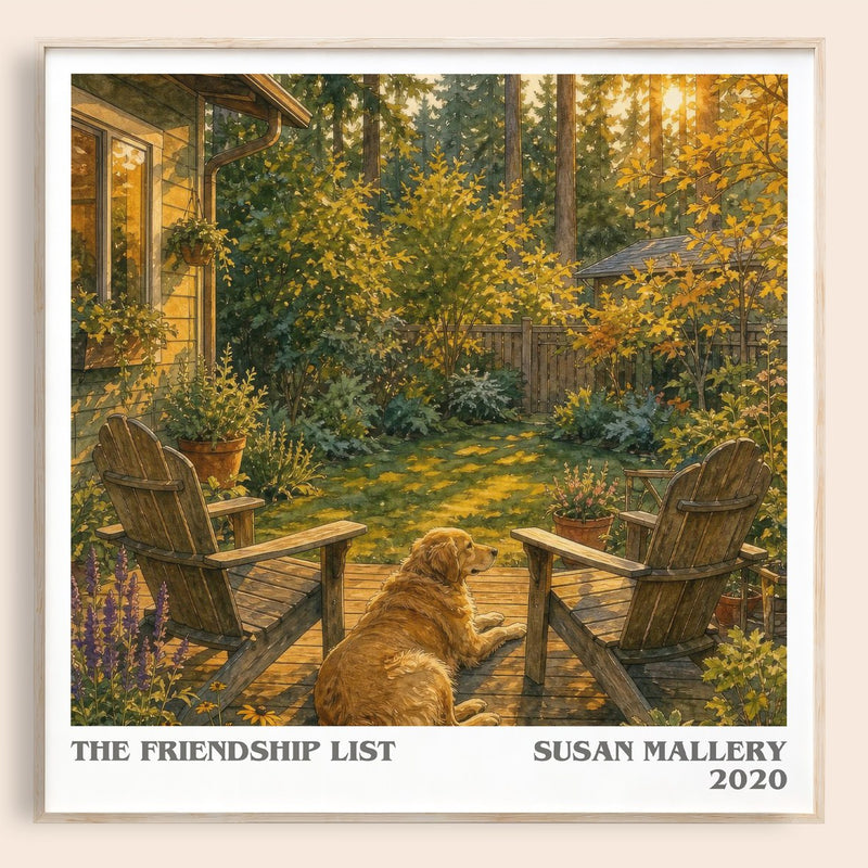The Friendship List literary book poster by Susan Mallery – framed literary art print