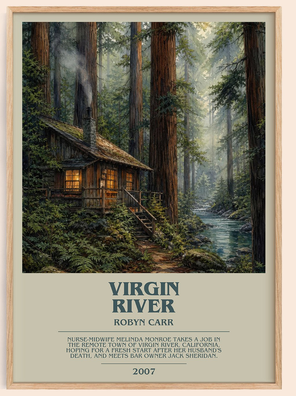 Virgin River bookish book poster by Robyn Carr – framed literary art print