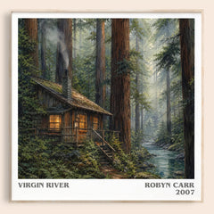 Virgin River literary book poster by Robyn Carr – framed literary art print