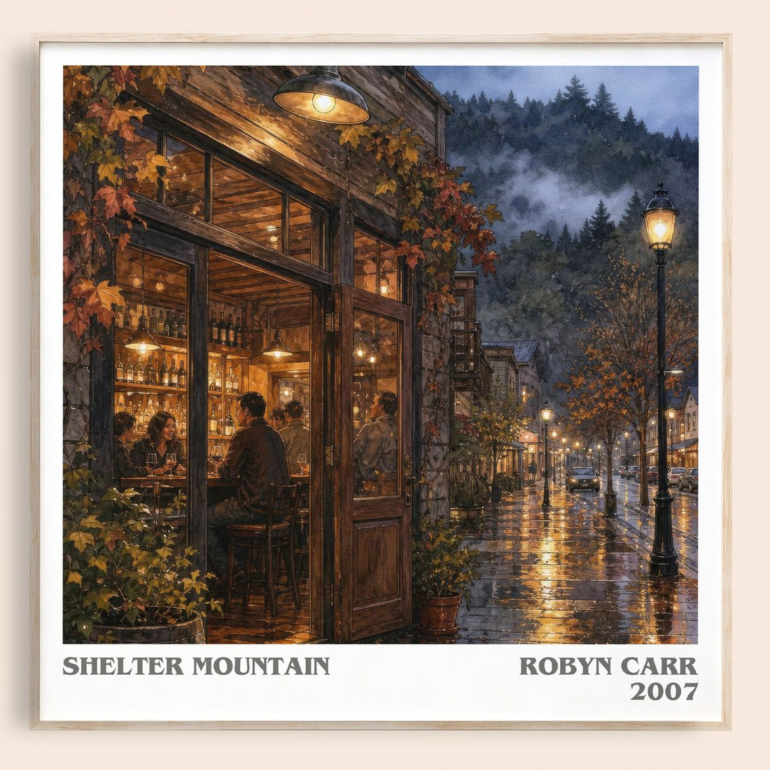 Shelter Mountain literary book poster by Robyn Carr – framed literary art print