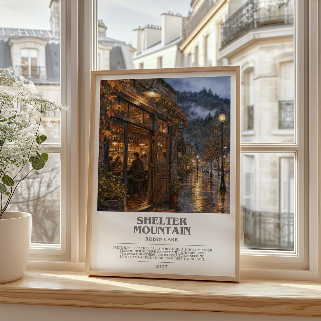 Shelter Mountain bookish poster colour and style options – Robyn Carr book art
