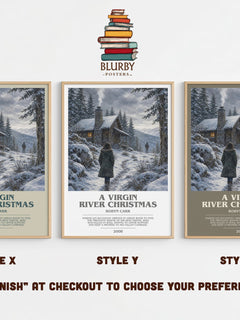 A Virgin River Christmas bookish print in frame leaning in hallway – romance wall art