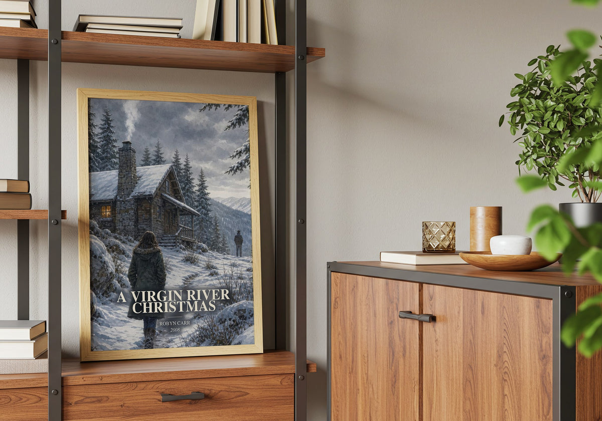 A Virgin River Christmas book watercolour illustration paper finish options – matte satin gloss