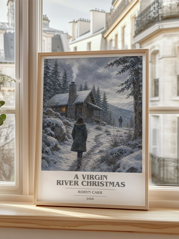 A Virgin River Christmas book cover poster colour and style options – Robyn Carr book art