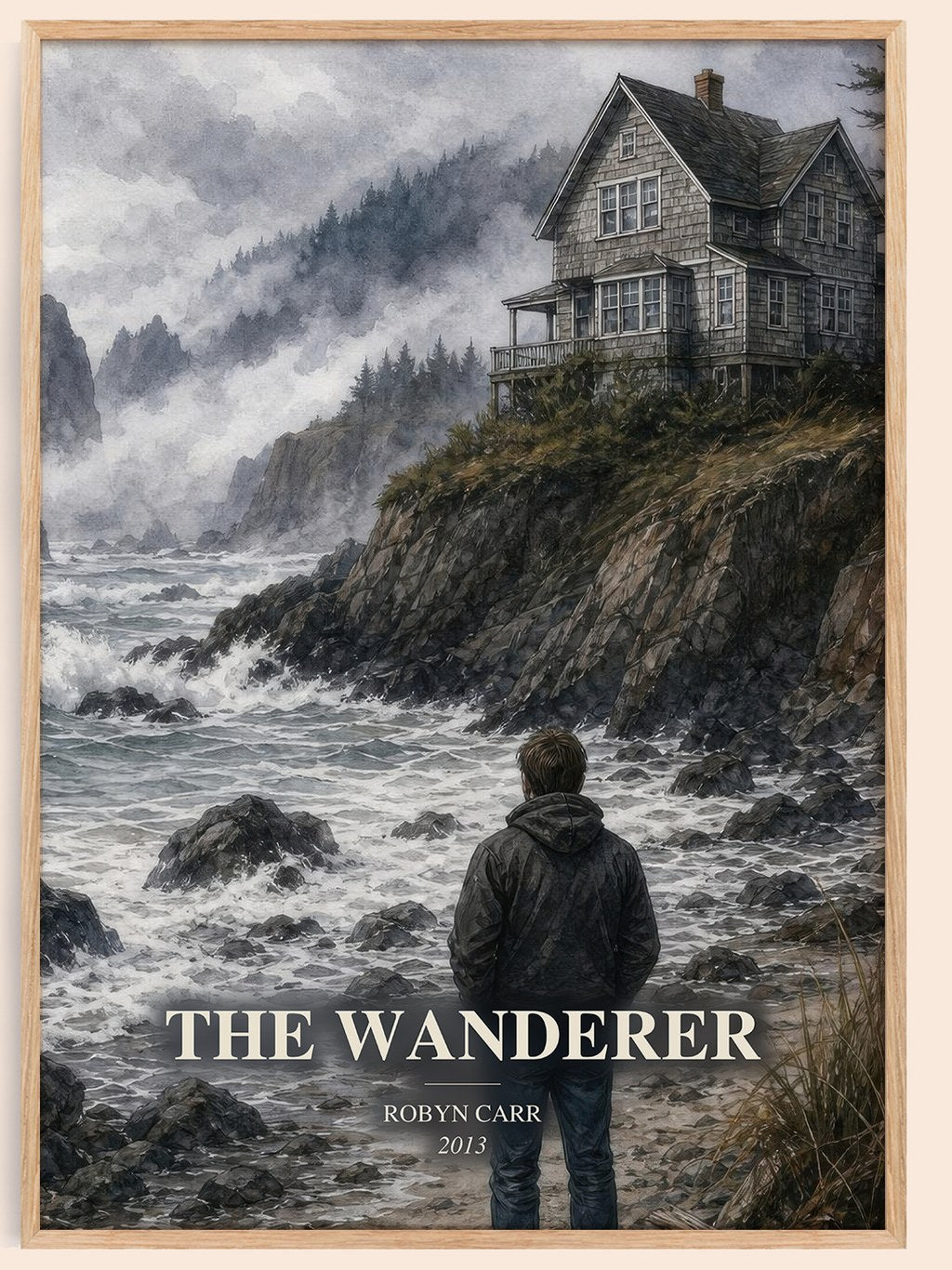 The Wanderer watercolour book poster by Robyn Carr – framed literary art print