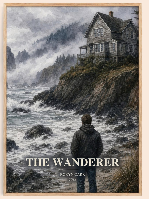 The Wanderer watercolour book poster by Robyn Carr – framed literary art print