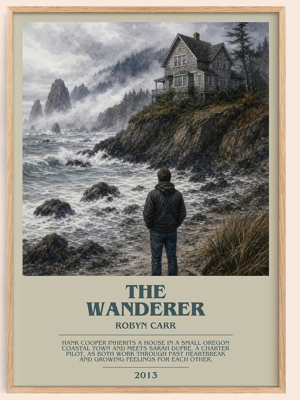The Wanderer bookish book poster by Robyn Carr – framed literary art print