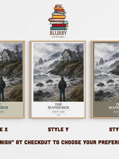 The Wanderer book cover print in frame leaning in hallway – romance wall art