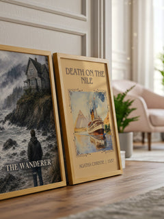 The Wanderer watercolour print framed by window – literary home decor