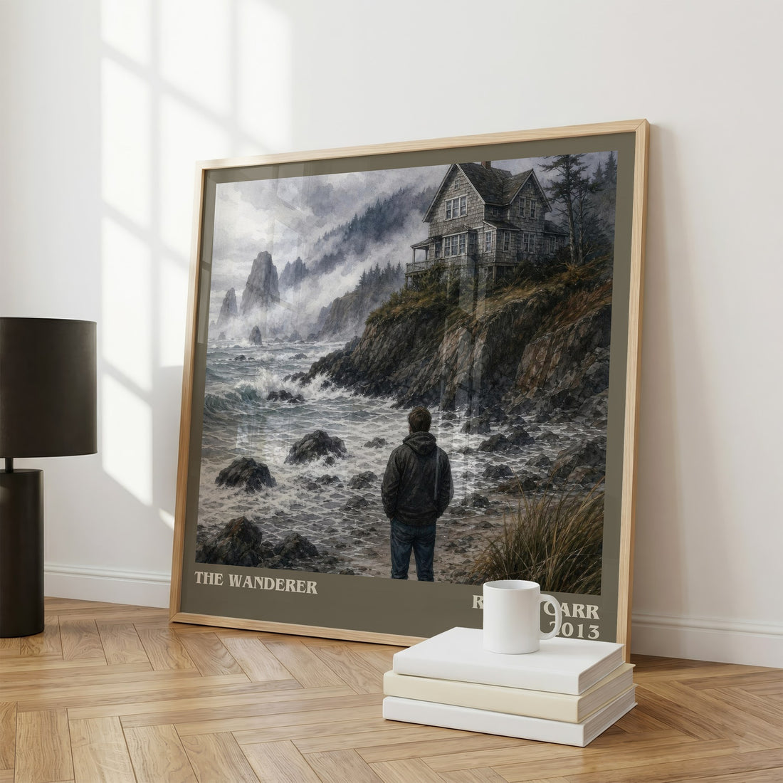 The Wanderer literary print framed by window – literary home decor