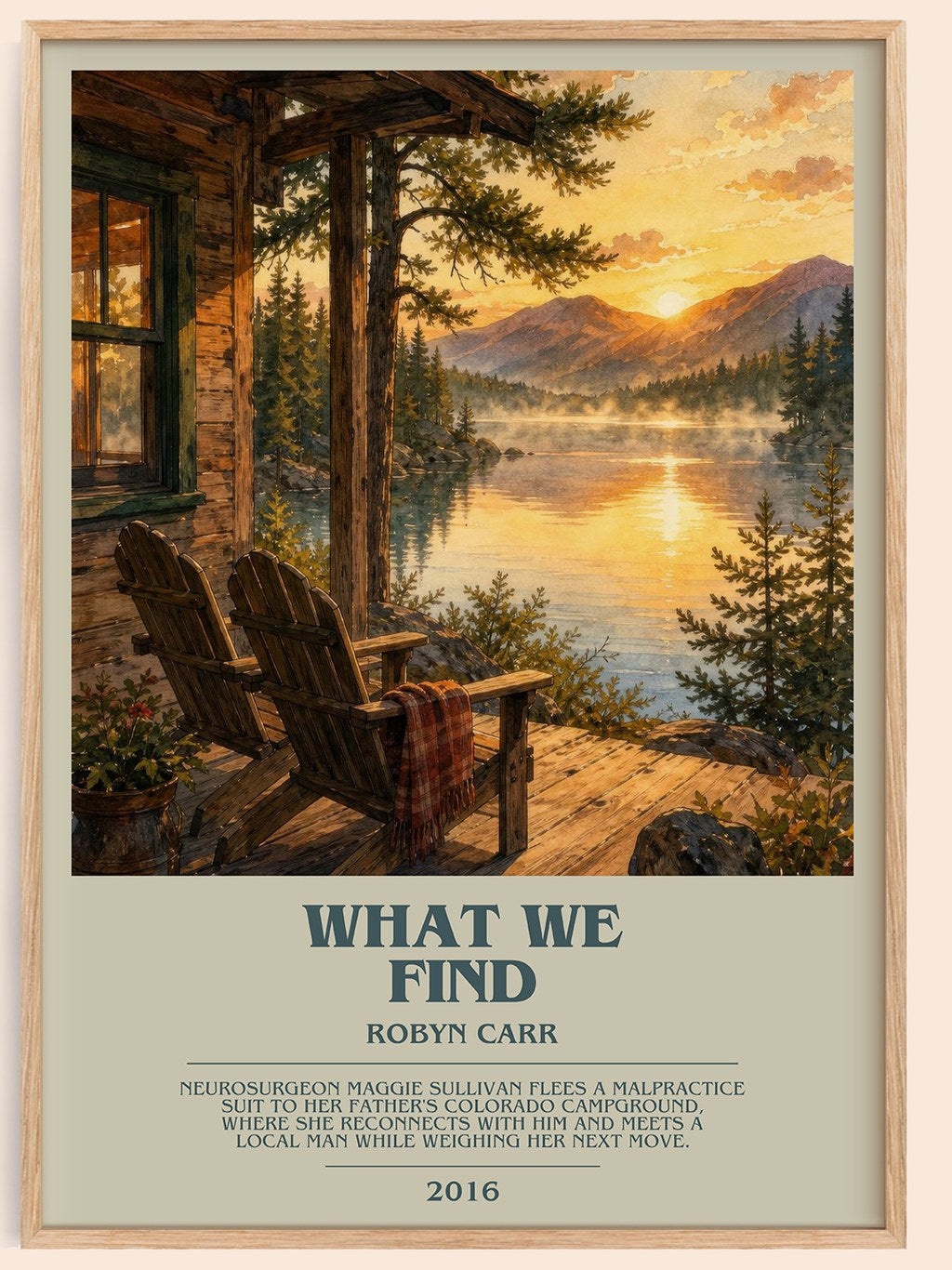 What We Find bookish book poster by Robyn Carr – framed literary art print