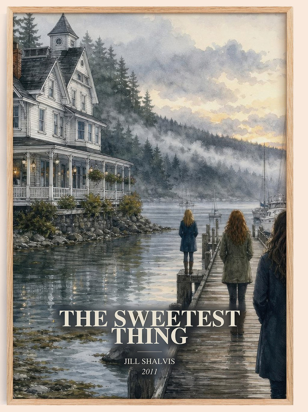The Sweetest Thing watercolour book poster by Jill Shalvis – framed literary art print