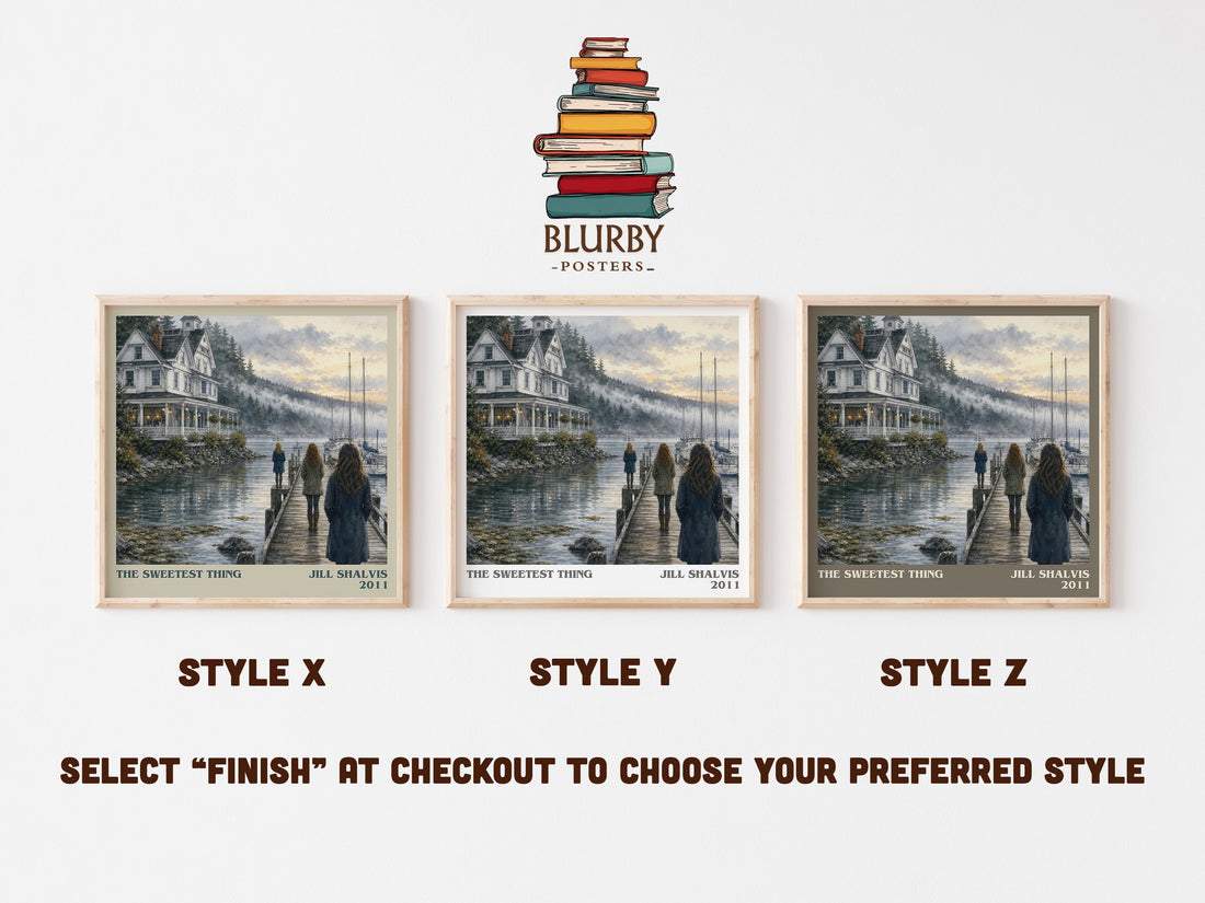 The Sweetest Thing literary print in frame leaning in hallway – romance wall art (mockup)