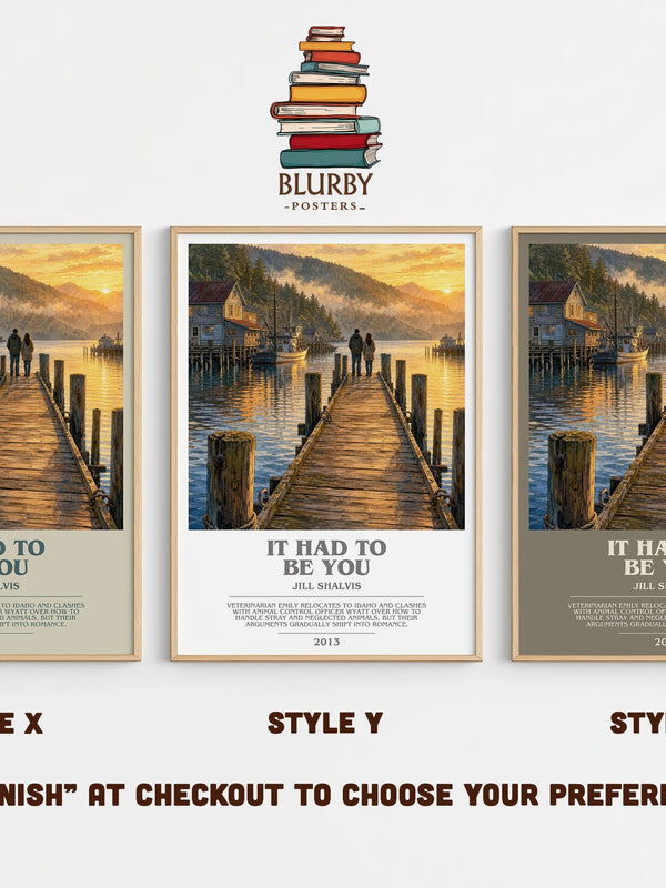It Had to Be You bookish print in frame leaning in hallway – romance wall art