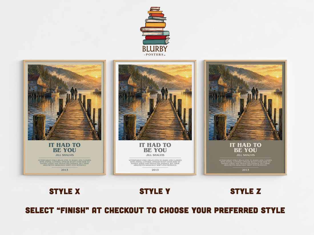 It Had to Be You bookish print in frame leaning in hallway – romance wall art (mockup)