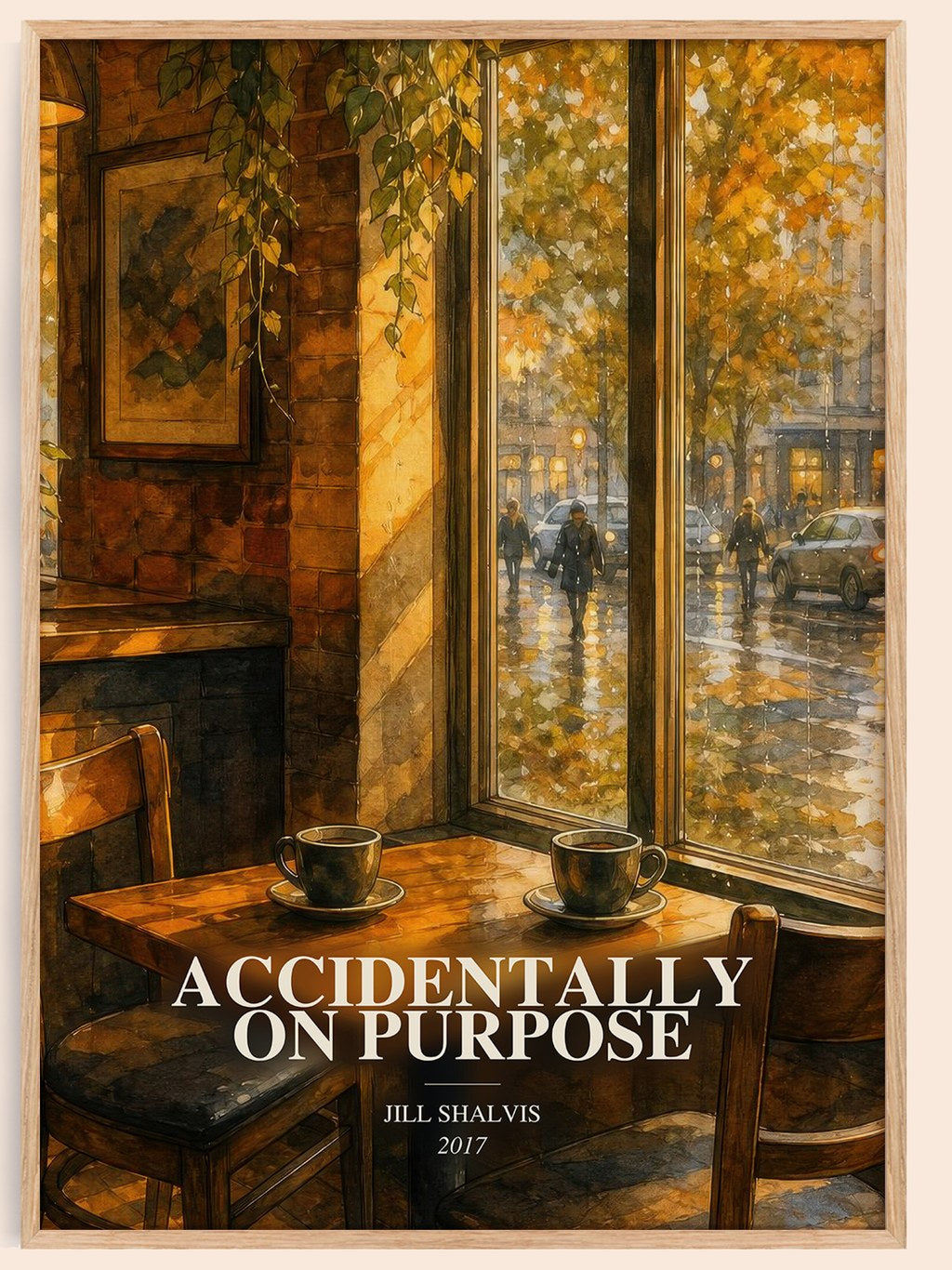 Accidentally on Purpose watercolour book poster by Jill Shalvis – framed literary art print