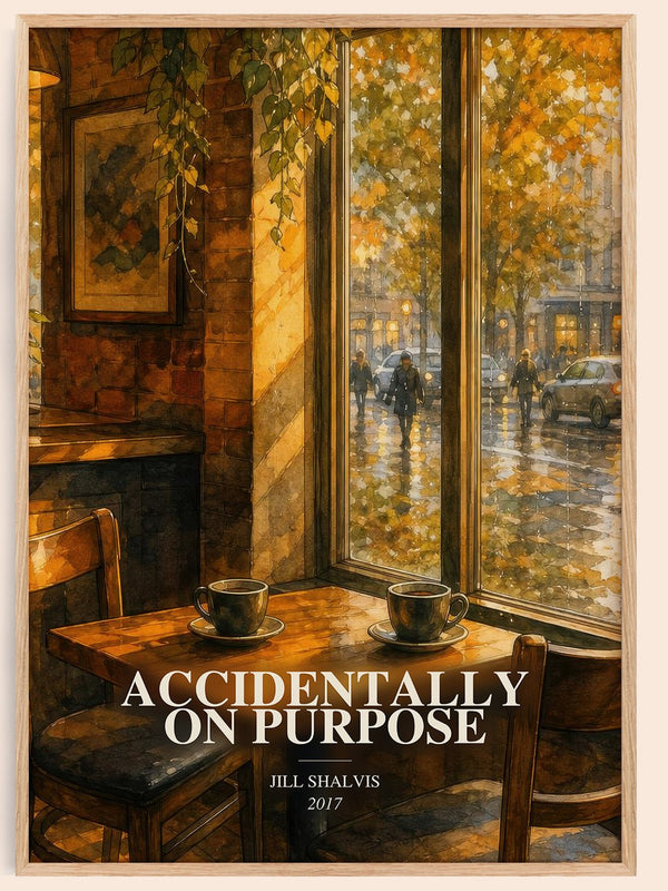 Accidentally on Purpose watercolour book poster by Jill Shalvis – framed literary art print