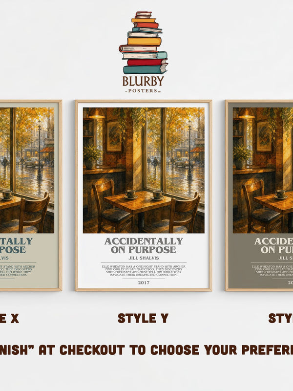 Accidentally on Purpose bookish print in frame leaning in hallway – romance wall art