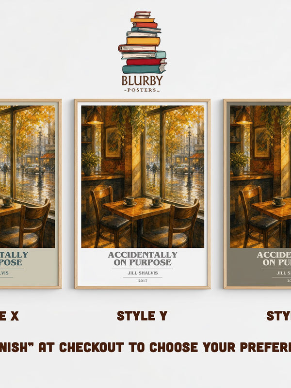 Accidentally on Purpose book cover print in frame leaning in hallway – romance wall art