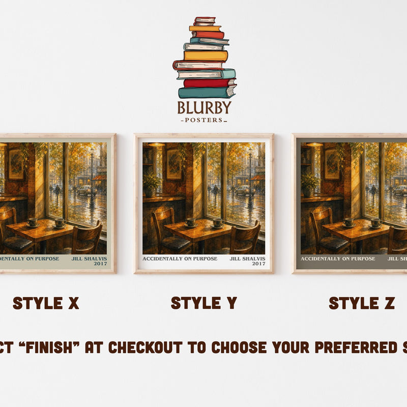 Accidentally on Purpose literary print in frame leaning in hallway – romance wall art