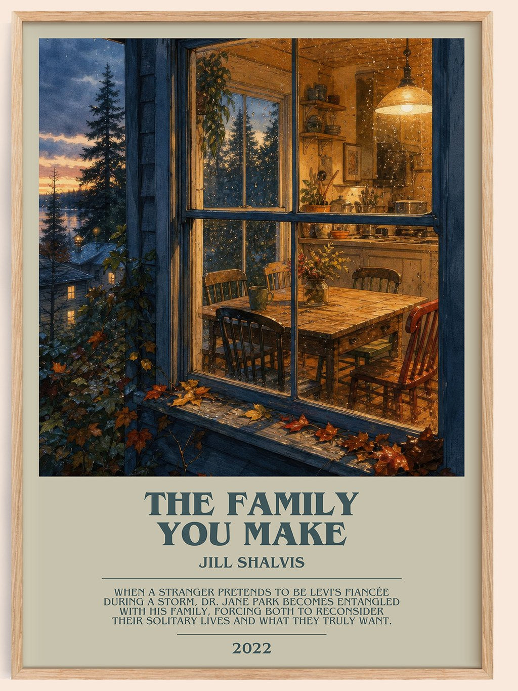 The Family You Make bookish book poster by Jill Shalvis – framed literary art print