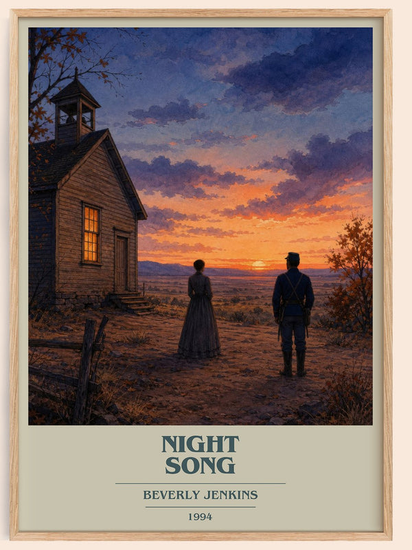 Night Song book cover book poster by Beverly Jenkins – framed literary art print