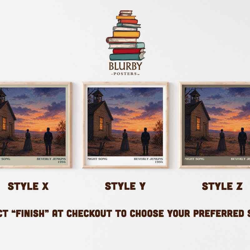 Night Song literary print in frame leaning in hallway – romance wall art
