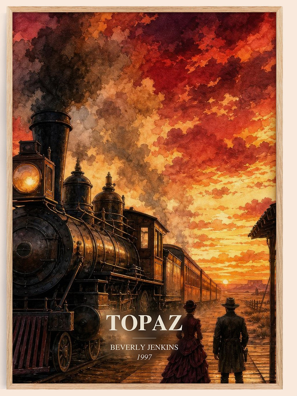 Topaz watercolour book poster by Beverly Jenkins – framed literary art print