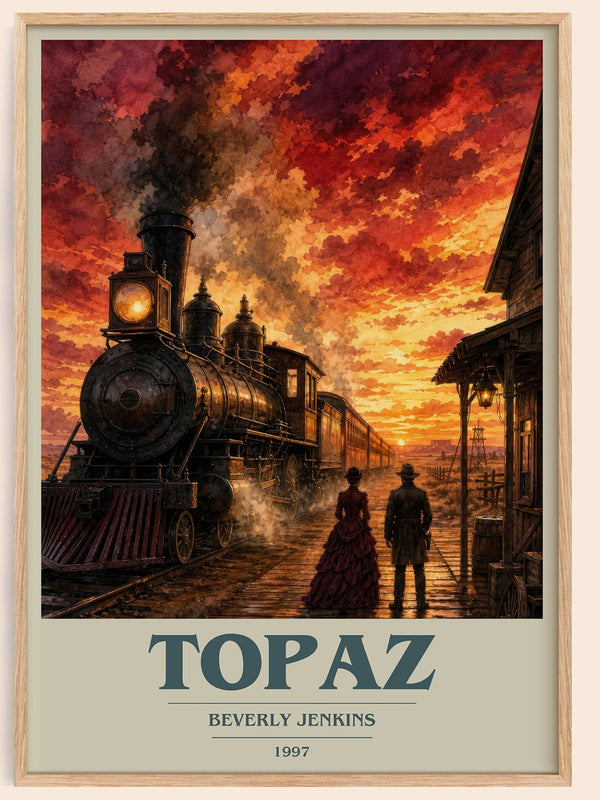 Topaz book cover book poster by Beverly Jenkins – framed literary art print