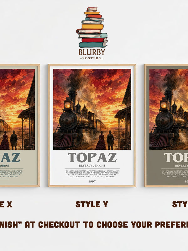 Topaz bookish print in frame leaning in hallway – romance wall art