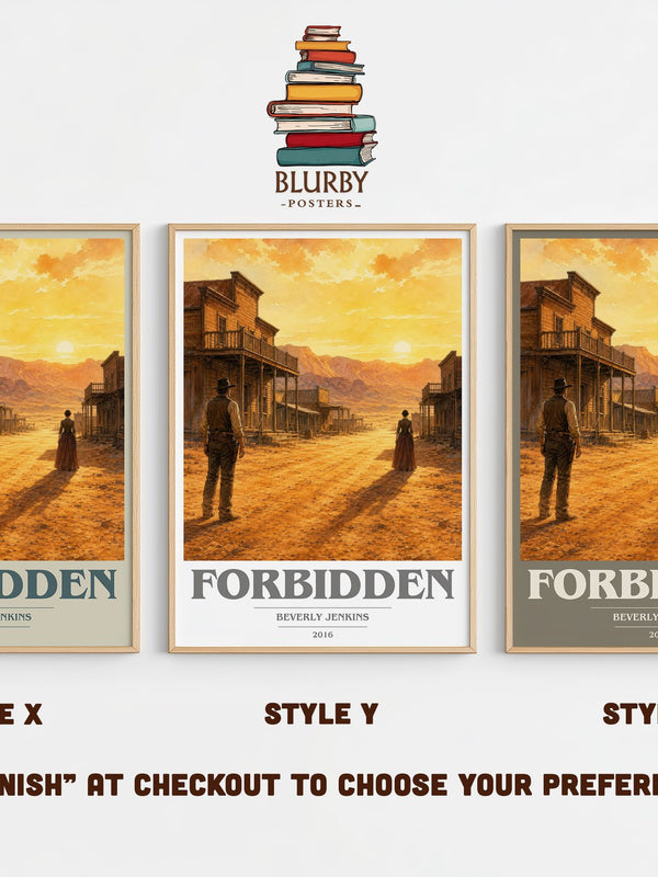 Forbidden book cover print in frame leaning in hallway – romance wall art