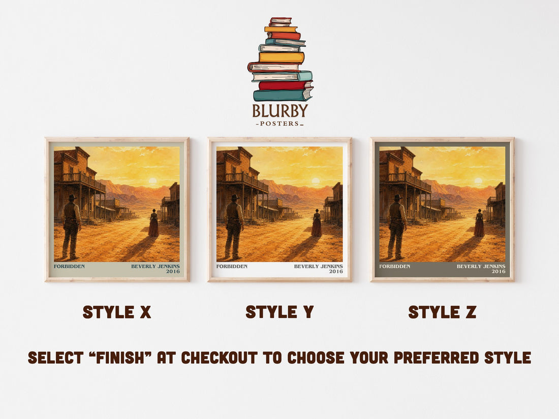 Forbidden literary print in frame leaning in hallway – romance wall art (mockup)
