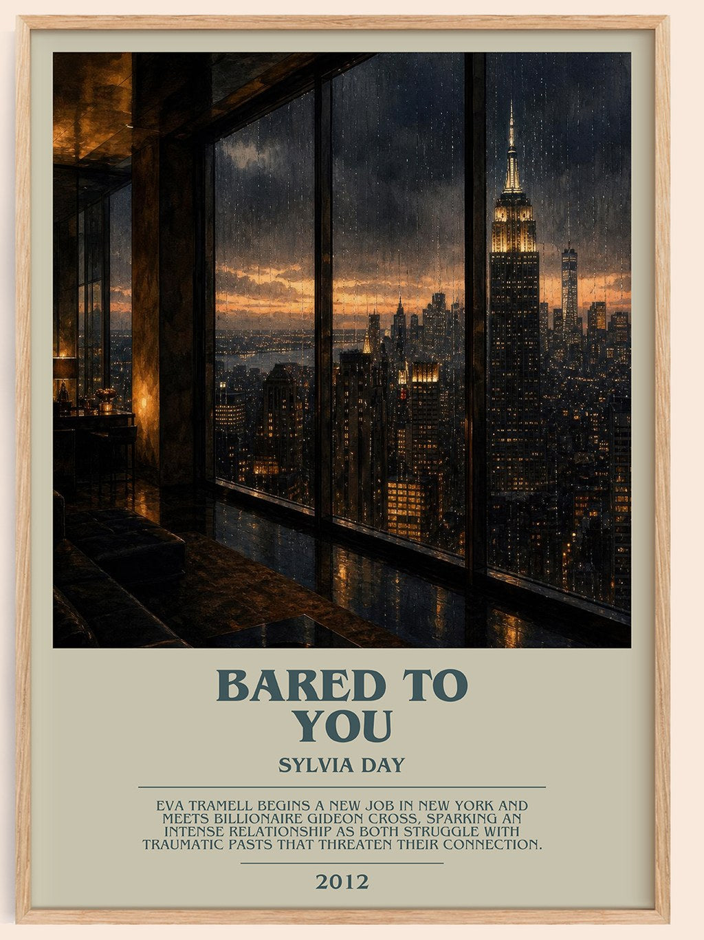 Bared to You bookish book poster by Sylvia Day – framed literary art print