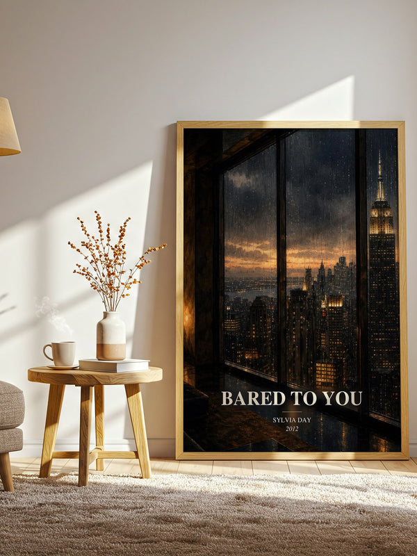 Bared to You watercolour print in frame leaning in hallway – romance wall art