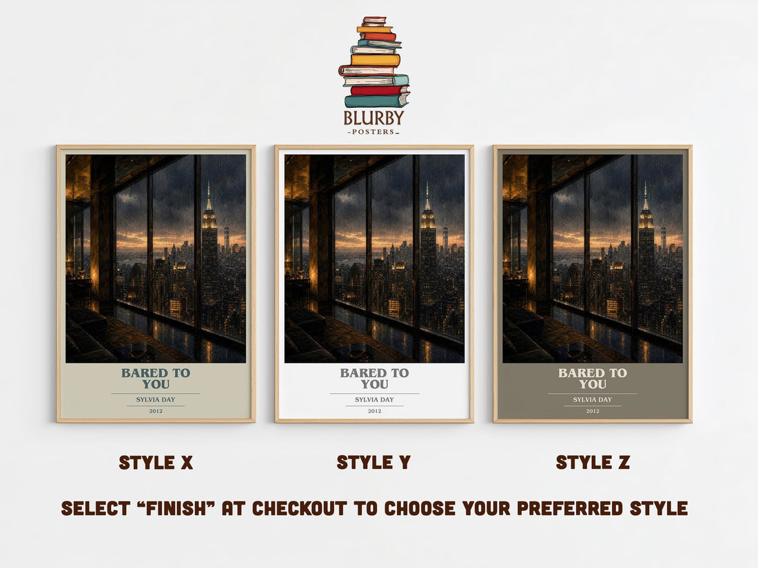 Bared to You book cover print in frame leaning in hallway – romance wall art (mockup)