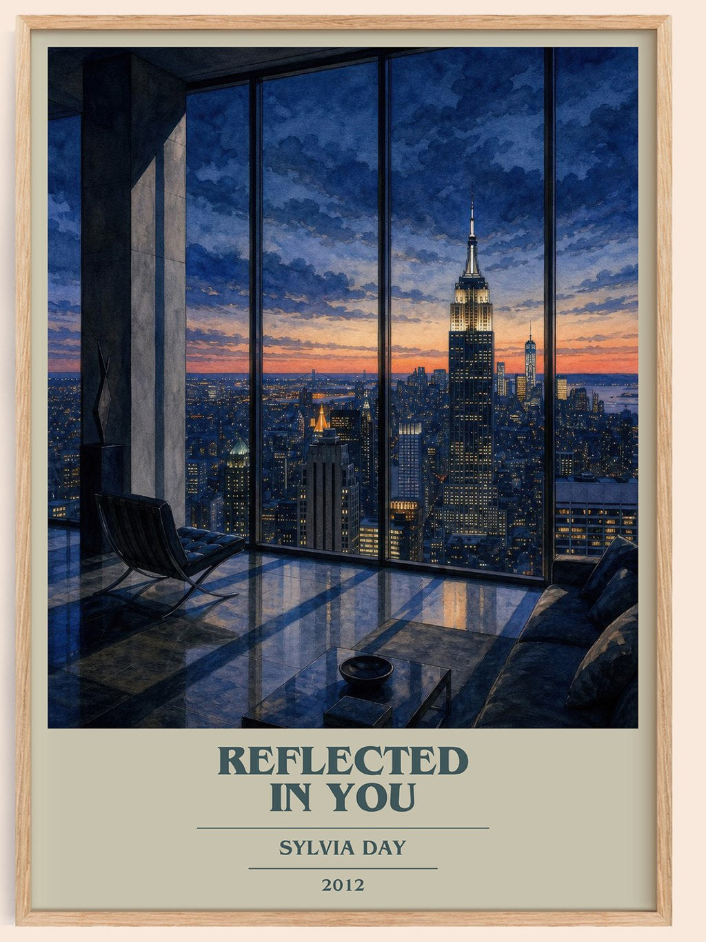 Reflected in You book cover book poster by Sylvia Day – framed literary art print