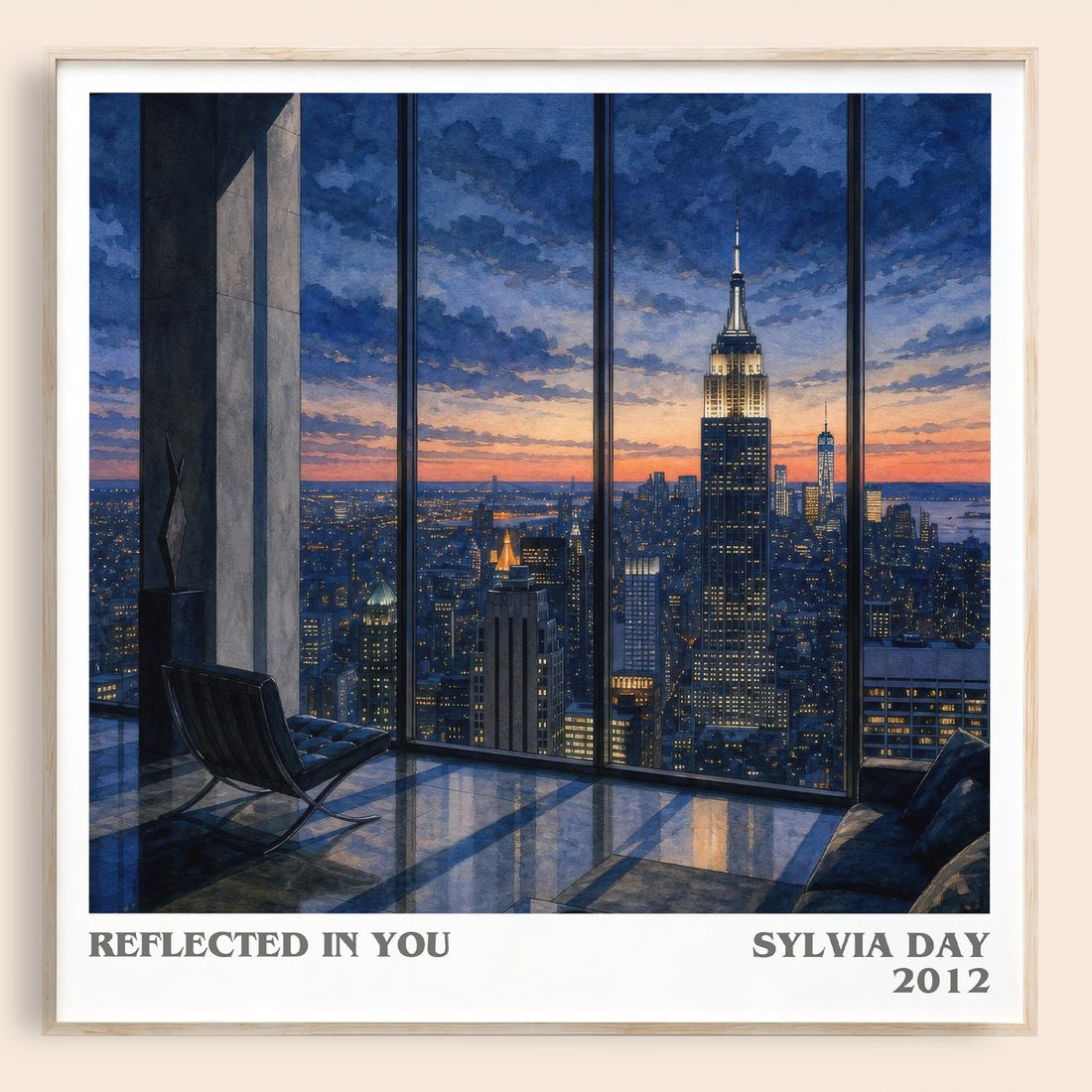 Reflected in You literary book poster by Sylvia Day – framed literary art print