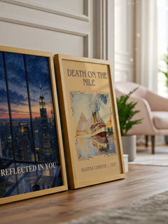 Reflected in You watercolour print framed by window – literary home decor
