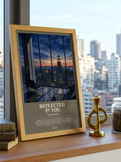 Reflected in You bookish print framed by window – literary home decor