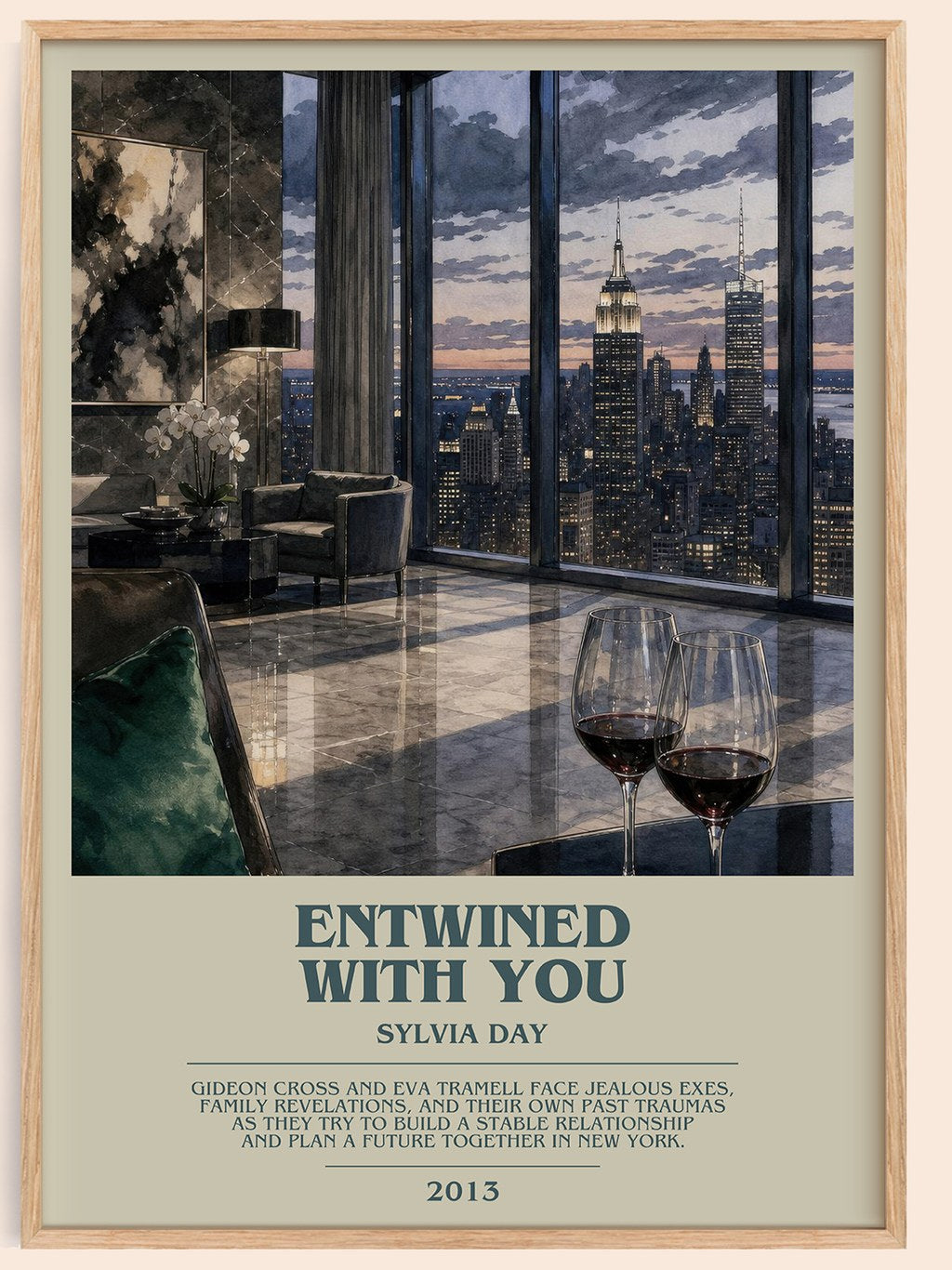 Entwined with You bookish book poster by Sylvia Day – framed literary art print