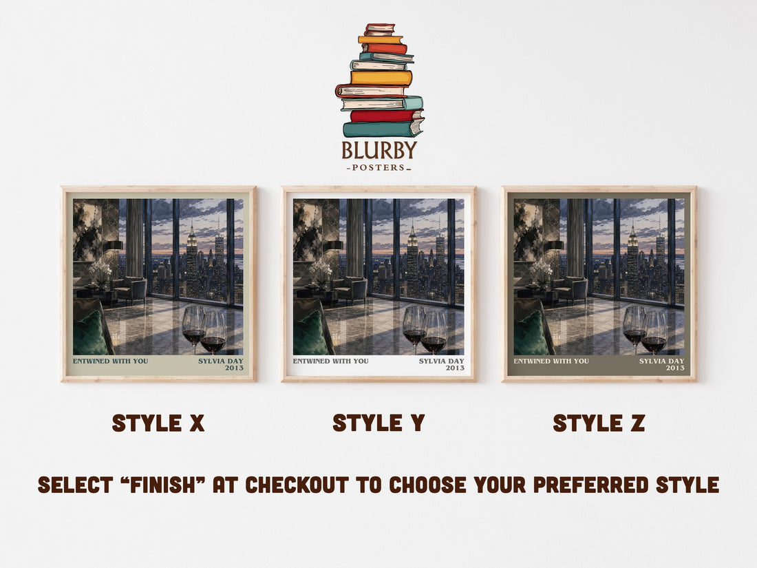 Entwined with You literary print in frame leaning in hallway – romance wall art (mockup)