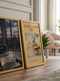 Entwined with You watercolour print framed by window – literary home decor