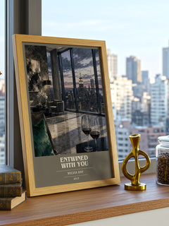 Entwined with You book cover print framed by window – literary home decor