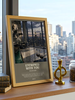 Entwined with You bookish print framed by window – literary home decor