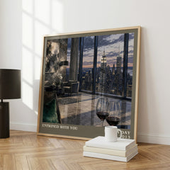 Entwined with You literary print framed by window – literary home decor