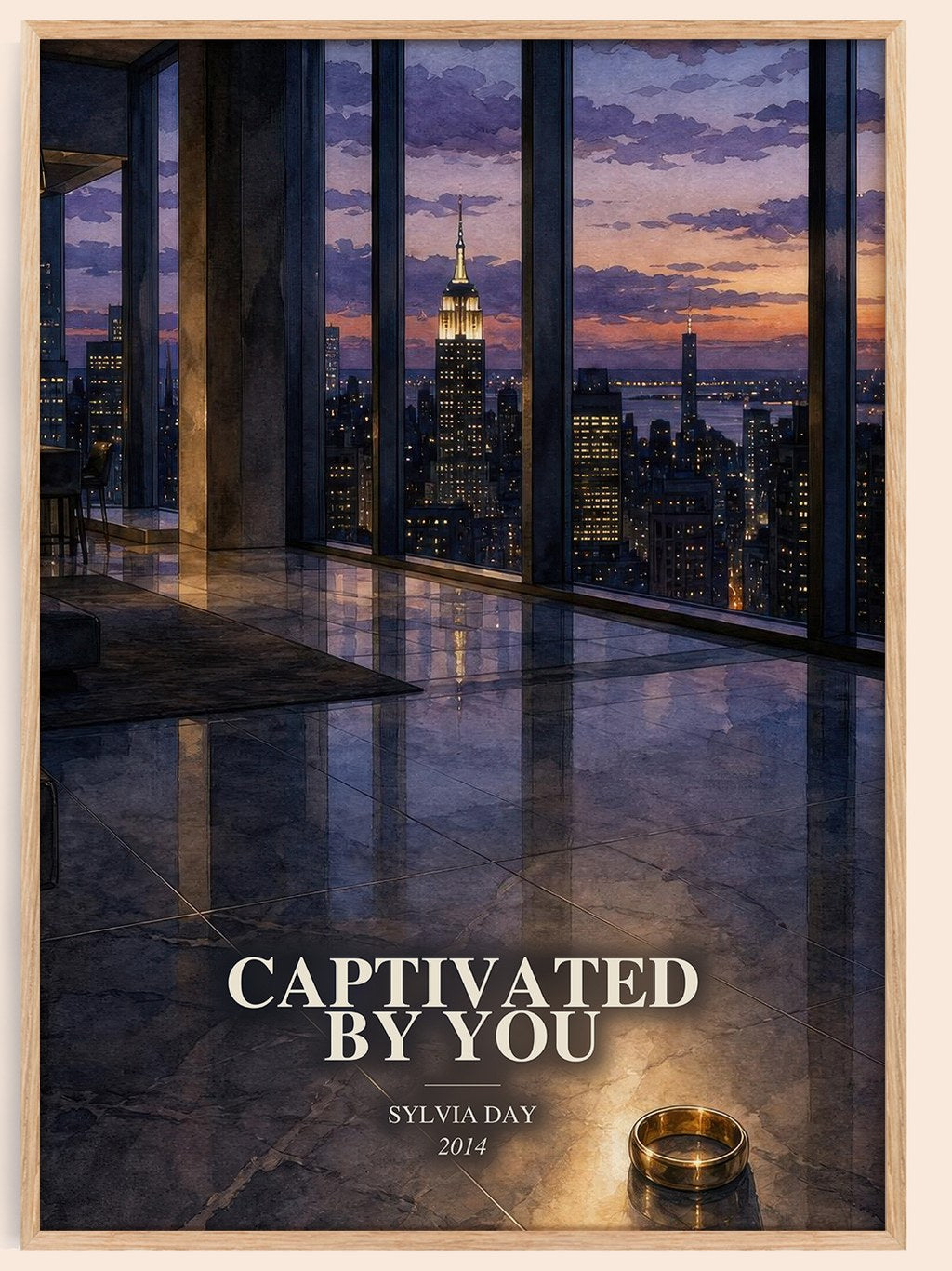 Captivated by You watercolour book poster by Sylvia Day – framed literary art print
