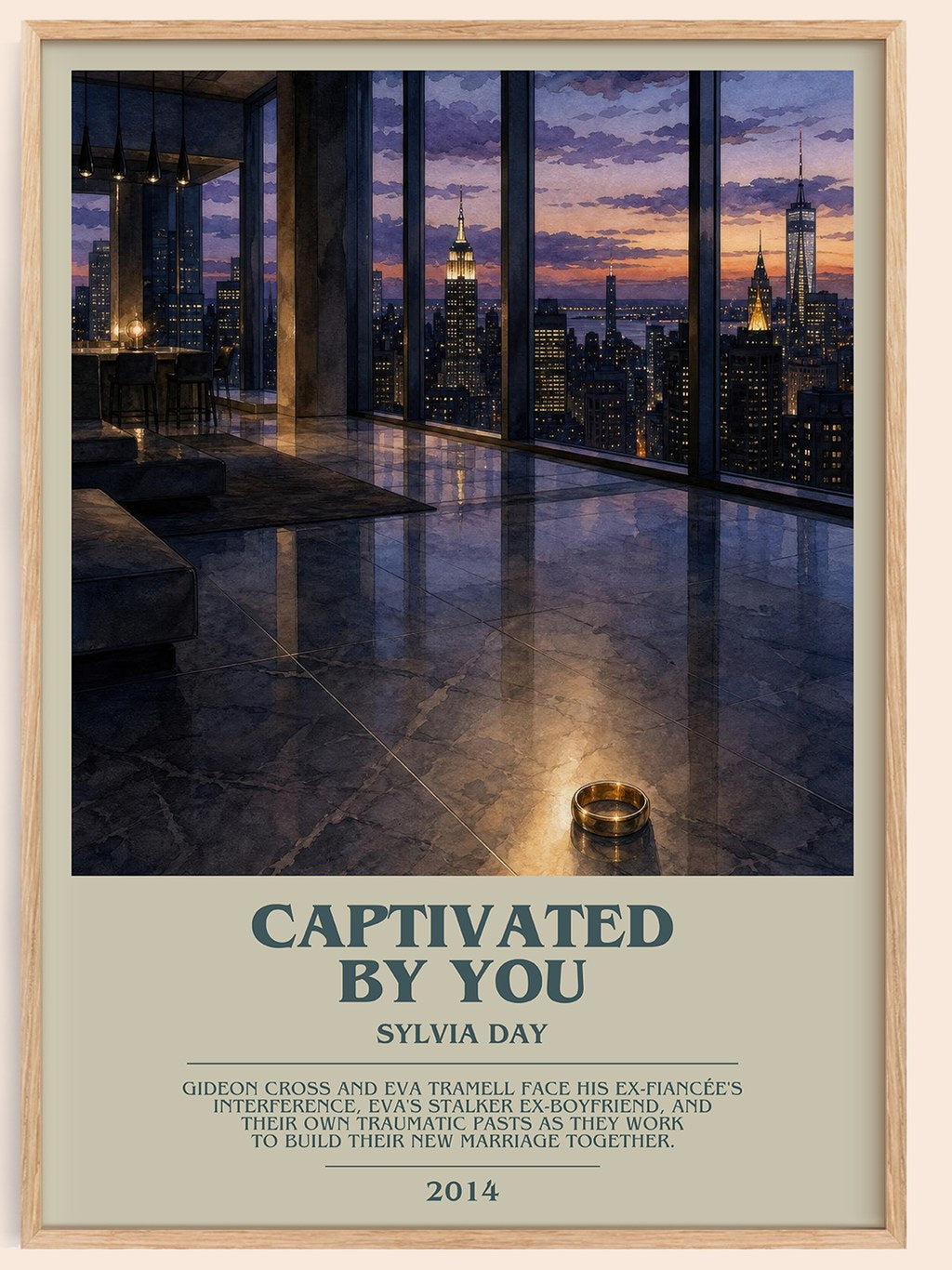 Captivated by You bookish book poster by Sylvia Day – framed literary art print
