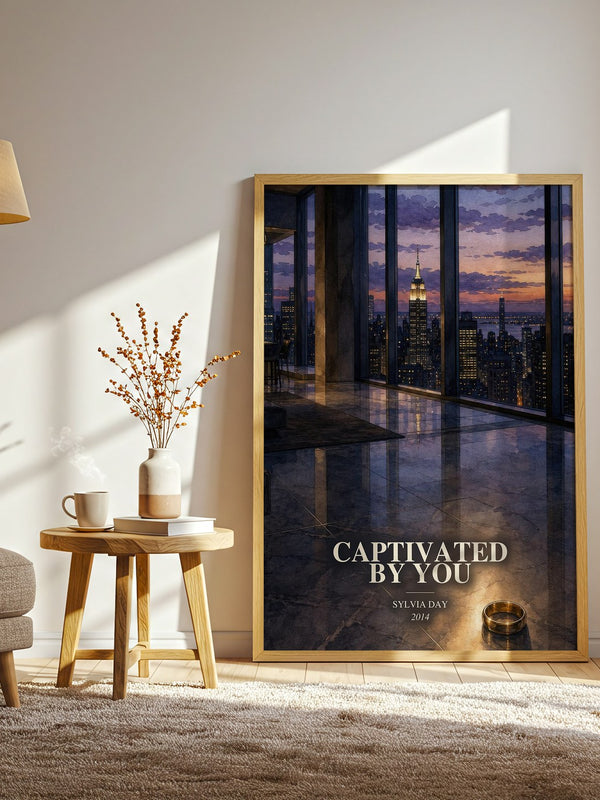 Captivated by You watercolour print in frame leaning in hallway – romance wall art