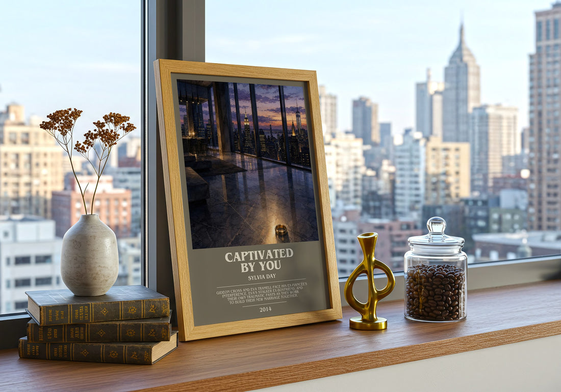 Captivated by You bookish print framed by window – literary home decor
