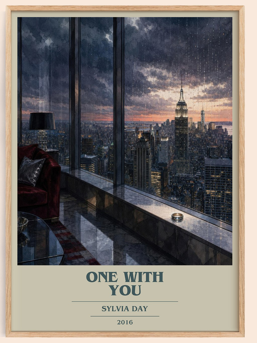 One with You book cover book poster by Sylvia Day – framed literary art print